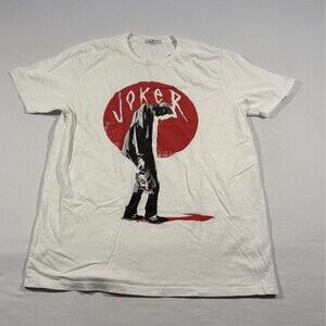Junk Food The Joker White Graphic Print Cotton Short Sleeve Mens T-Shirt M USA
